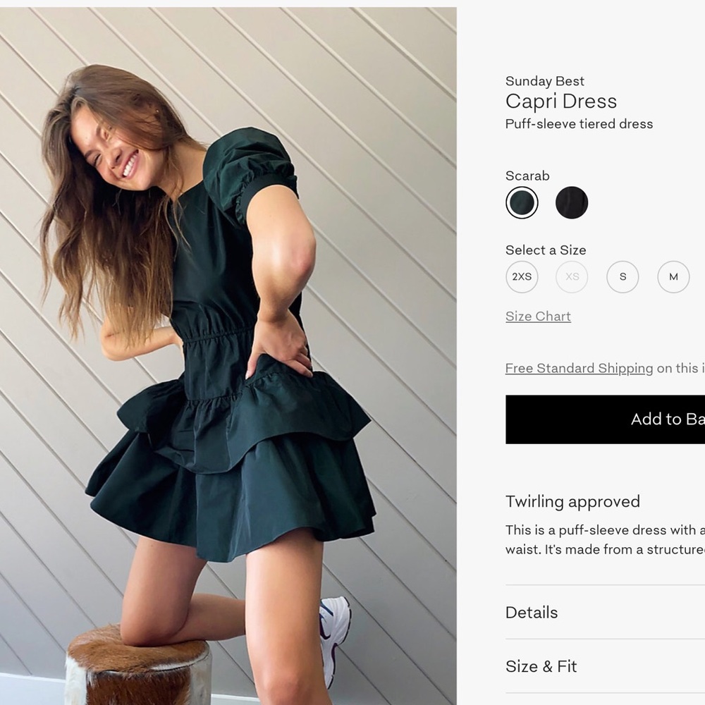 “Sunday Best” Puff Sleeve Capri Dress